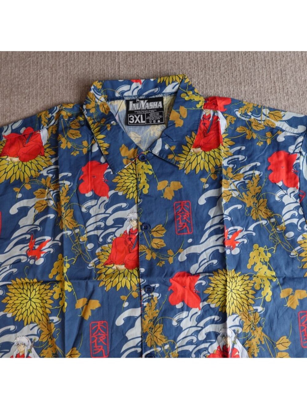Inuyasha Shirt 3XL Loot Crate Exclusive Anime Aloha NEW